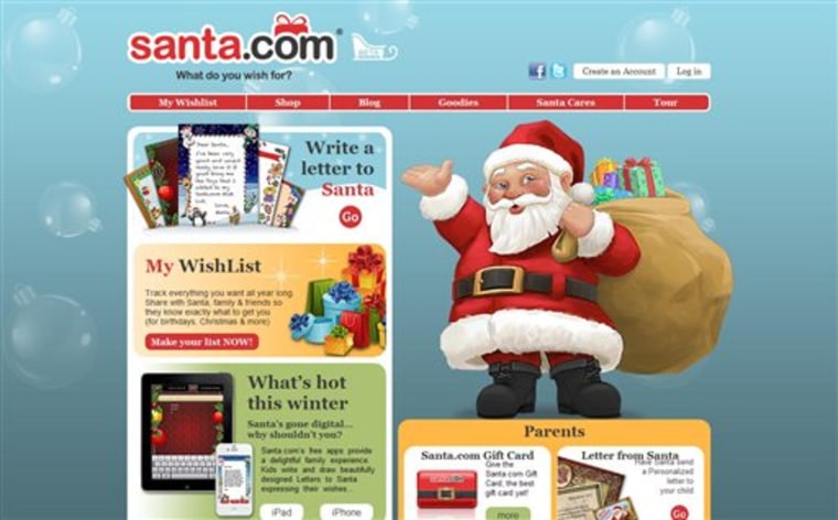 This screen shot made on Friday, Nov. 25, 2011 shows the Santa.com website. At Santa.com, a few clicks lays it all out on a page with a menu of prices for customizable letters from Santa.  (AP Photo/Santa.com)